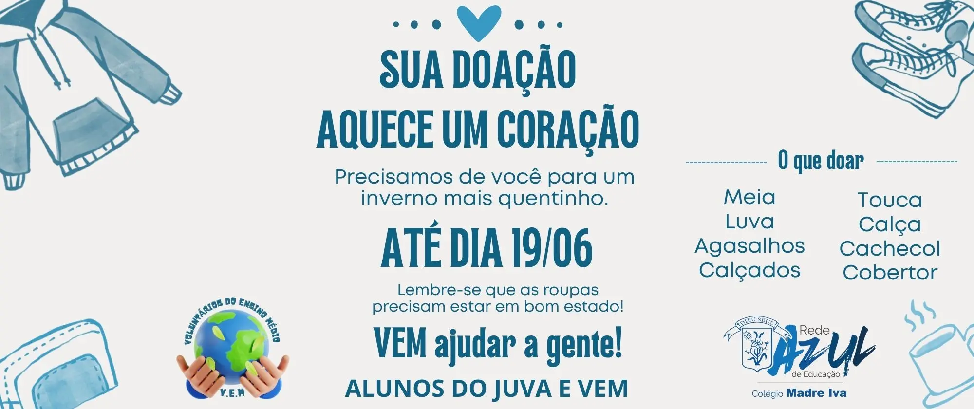 Cartaz sua doação aquece um coração site